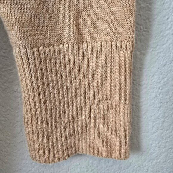 Chico's 2 Women's Tan Knit Cardigan Sweater Size Medium Open Front Office Long - Picture 4 of 15